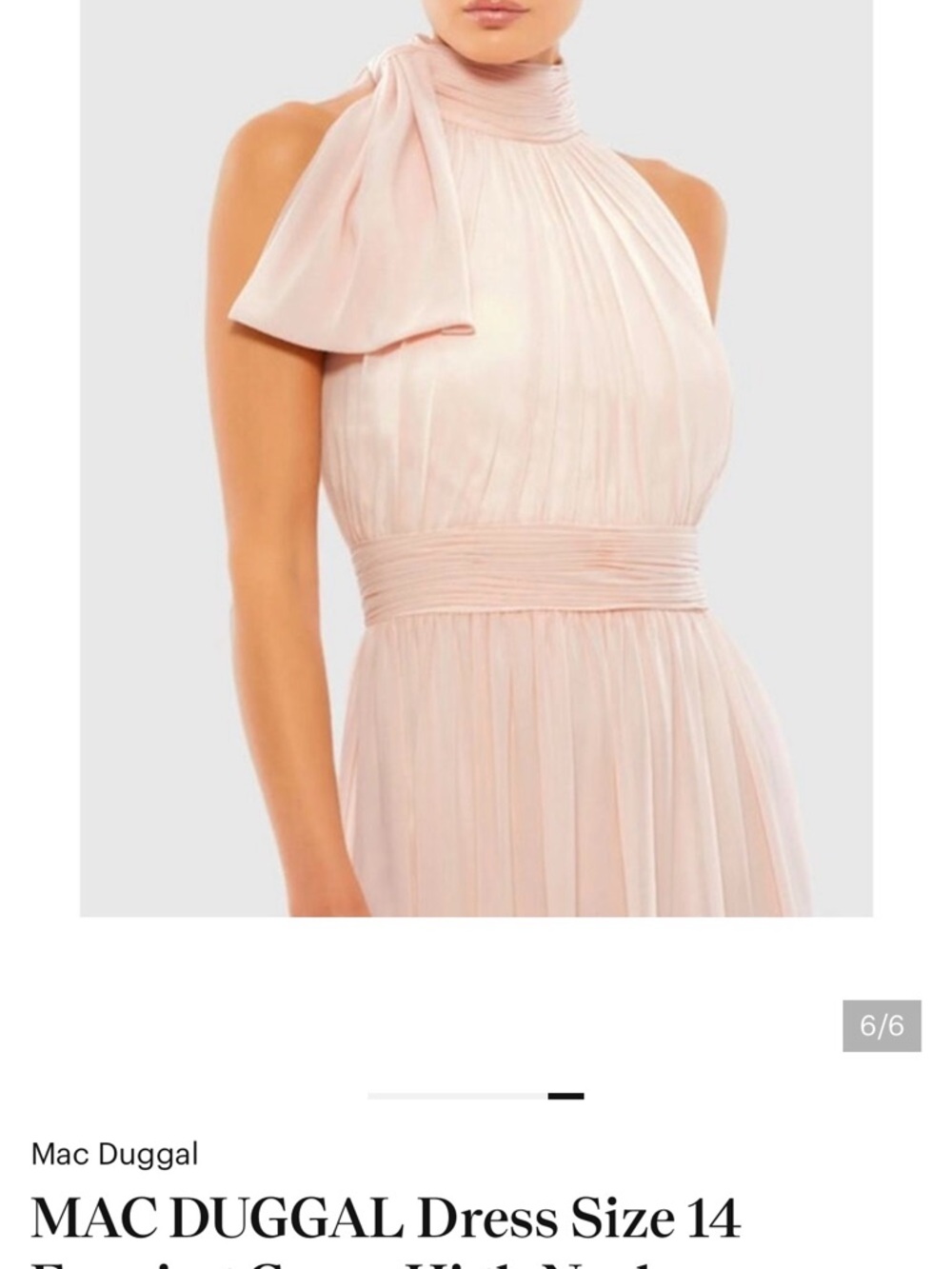 MAC DUGGAL Dress Size 14 Evening Gown High Neck Sleeveless NEW Pink